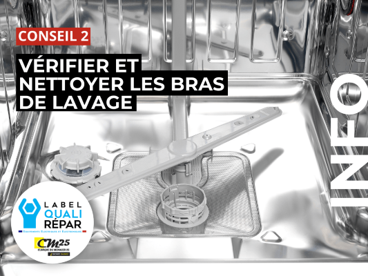 2 - Vérifier et nettoyer les bras de lavage de votre lave-vaisselle